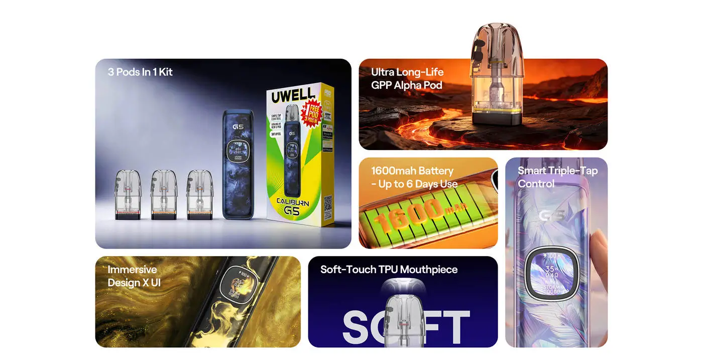 Uwell Caliburn G5 Pod System Kit 1600mAh 3ml (Max 35W)